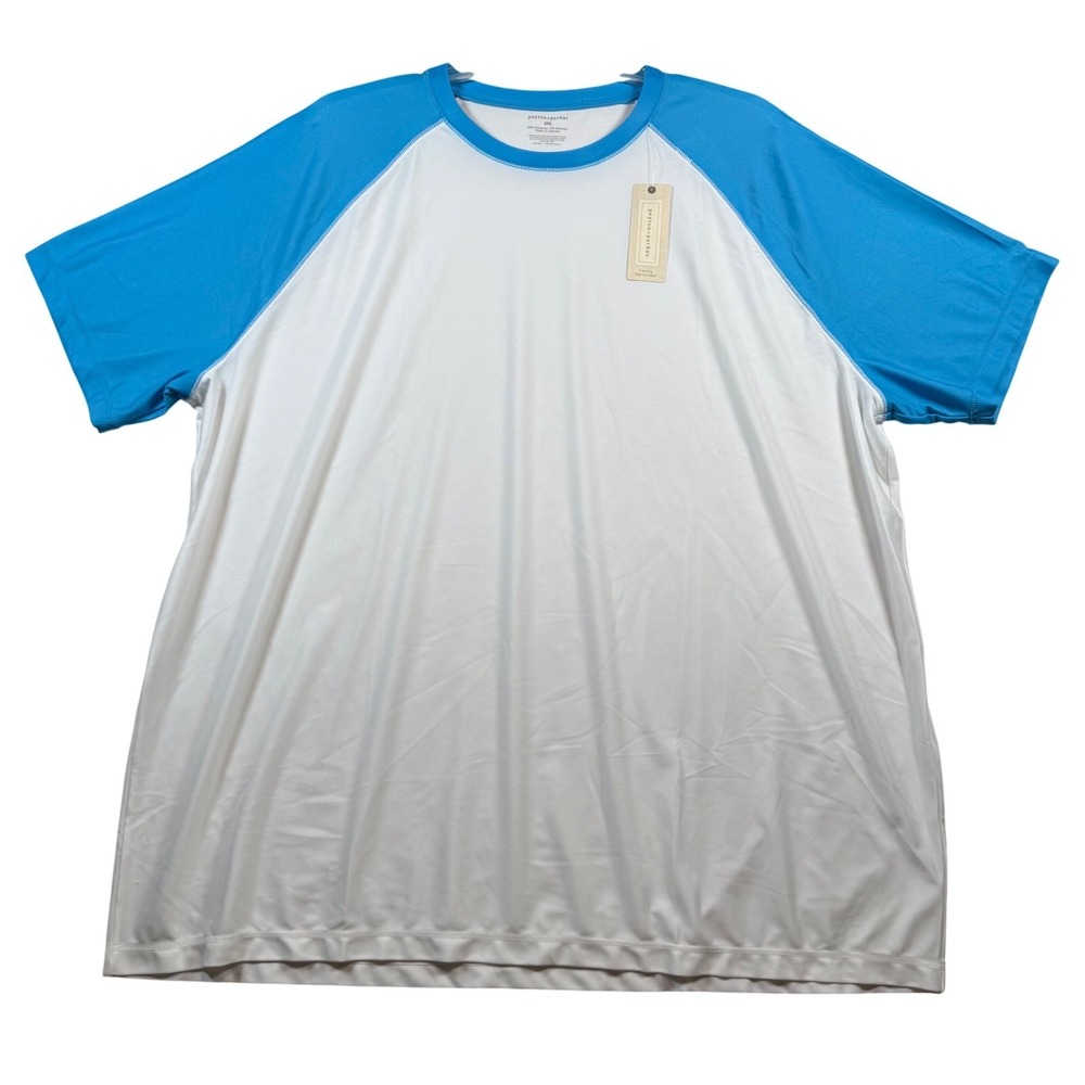 NEW Lot of 2 Peyton & Parker Men's White Blue T Shirt Swimwear Top UPF 50+ 3XL